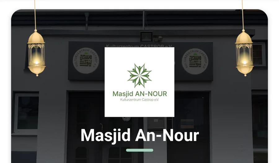 Masjid An-Nour community app home screen